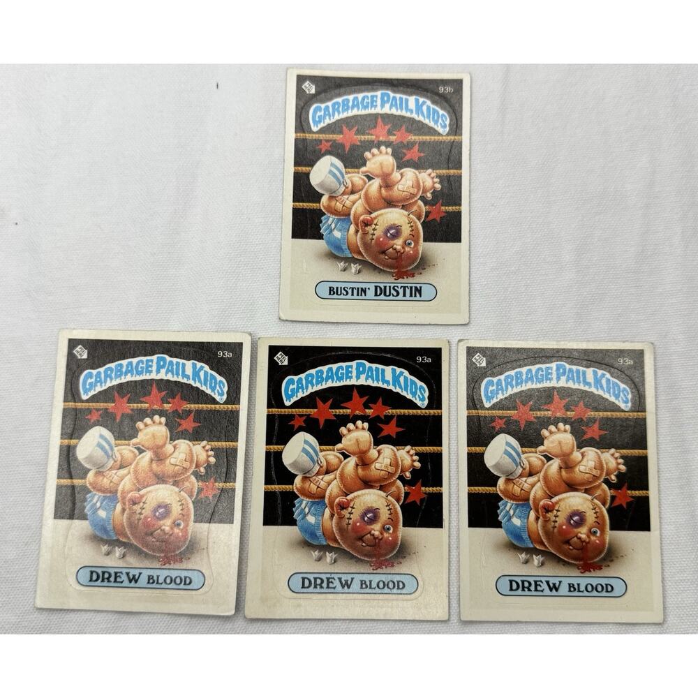 1986 Garbage Pail Kids Lot of 4 Bustin' Dustin Drew Cards Original Series Raw